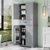 Bathroom Storage Cabinet With Multi Functional Storage Space, Material, Adjustable Shelf, Slide Rail Drawer - Gray - Image 5