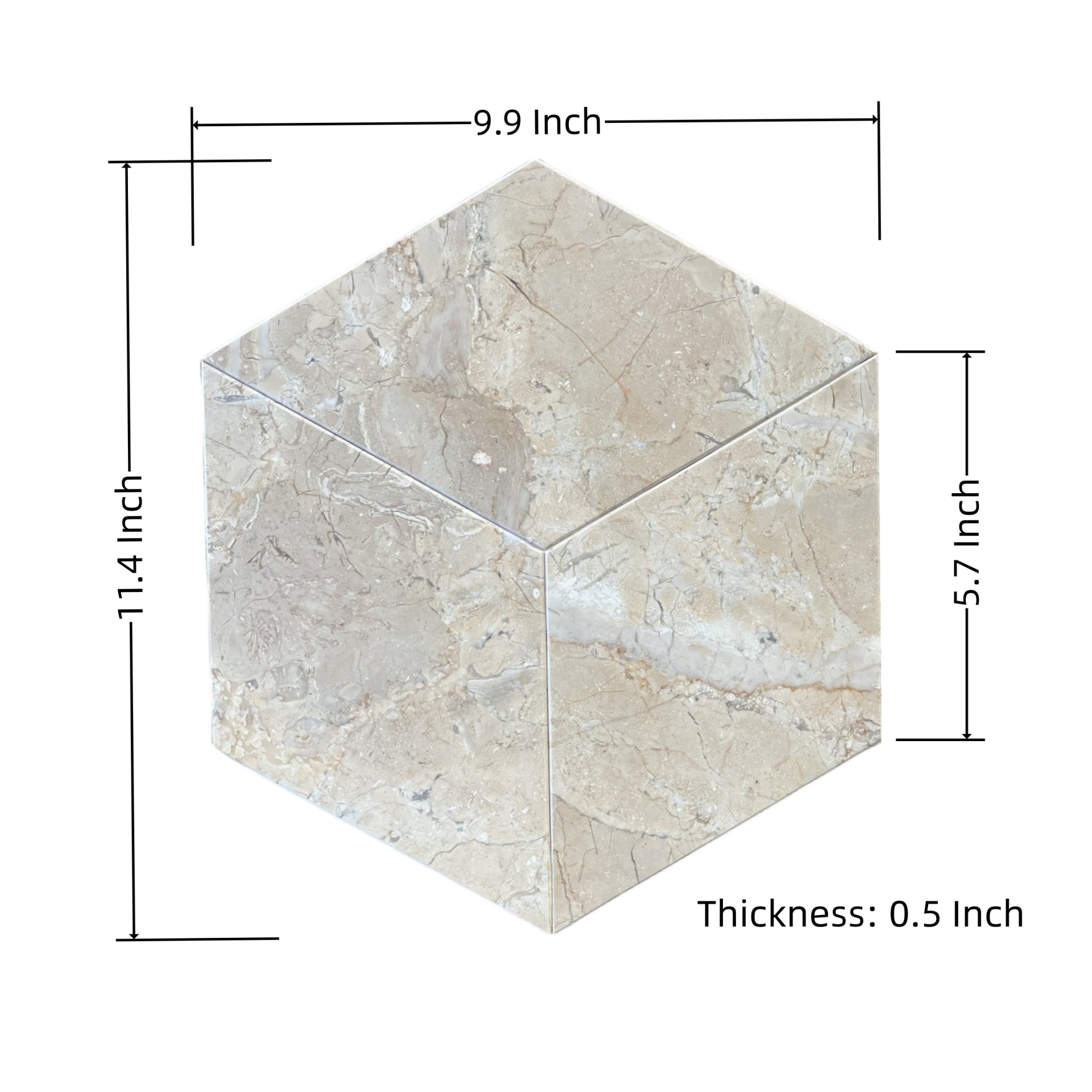 Hexagon Marble Tile For Floor And Wall Honed Stone 1 Box With (Set of 12) - Beige / Gold - Image 3