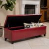 Glouster - Storage Ottoman Leather - Red - Image 9