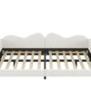 Full Size Upholstered Daybed, Sherpa Fabric Sofabed With Cloud-Shaped Backrest, No Box - Spring Needed - White - Image 6