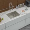 21" Undermount Stainless Steel Kitchen Sink 16 Gauge With 9" Deep Single Bowl - Brushed Nickel - Image 2