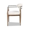 Artemis - Mixed Material Upholstered Dining Arm Chair - Warm White - Image 12