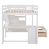 Full Over Twin Bunk Bed With Desk, Drawers And Shelves - White - Image 9