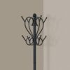 Coat Rack, Hall Tree, Free Standing, 8 Hooks, Entryway, Umbrella Holder, Transitional - Black - Image 3