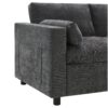Modular Sectional With Storage Pockets, 5 Seat U Shaped Couch Set With Pillows Free Combination Modern Cloud Sofa With 2 Movable Ottoman - Dark Gray - Image 9