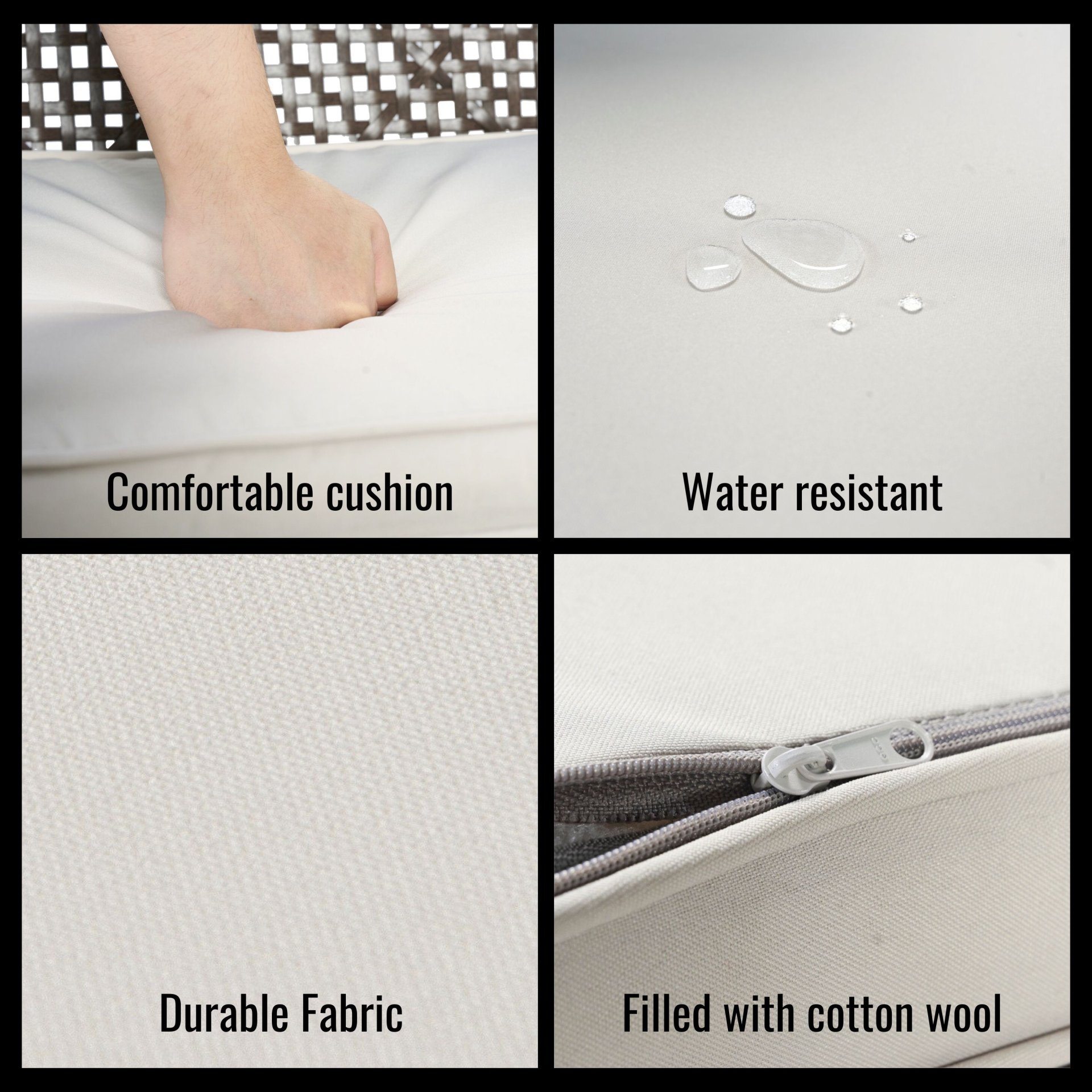 All Weather 5 Piece Patio Dining Table Set, Acacia Wood Table Top With Umbrella Hole, Rattan Outdoor - Coffee Brown - Image 8