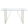 Industrial Rectangular Style Dining Table For 4 - 6 People With Thick Top And Metal Legs Frame - White - Image 17
