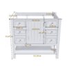 36" Bathroom Vanity With 1 Cabinet And 3 Drawers 1, Storage Solution - White - Image 3