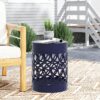 Outdoor, Metal End Table Large - Navy Blue - Image 5