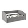 Elegant Tufted Upholstered Full Size Daybed With Trundle Linen Fabric - Gray - Image 17