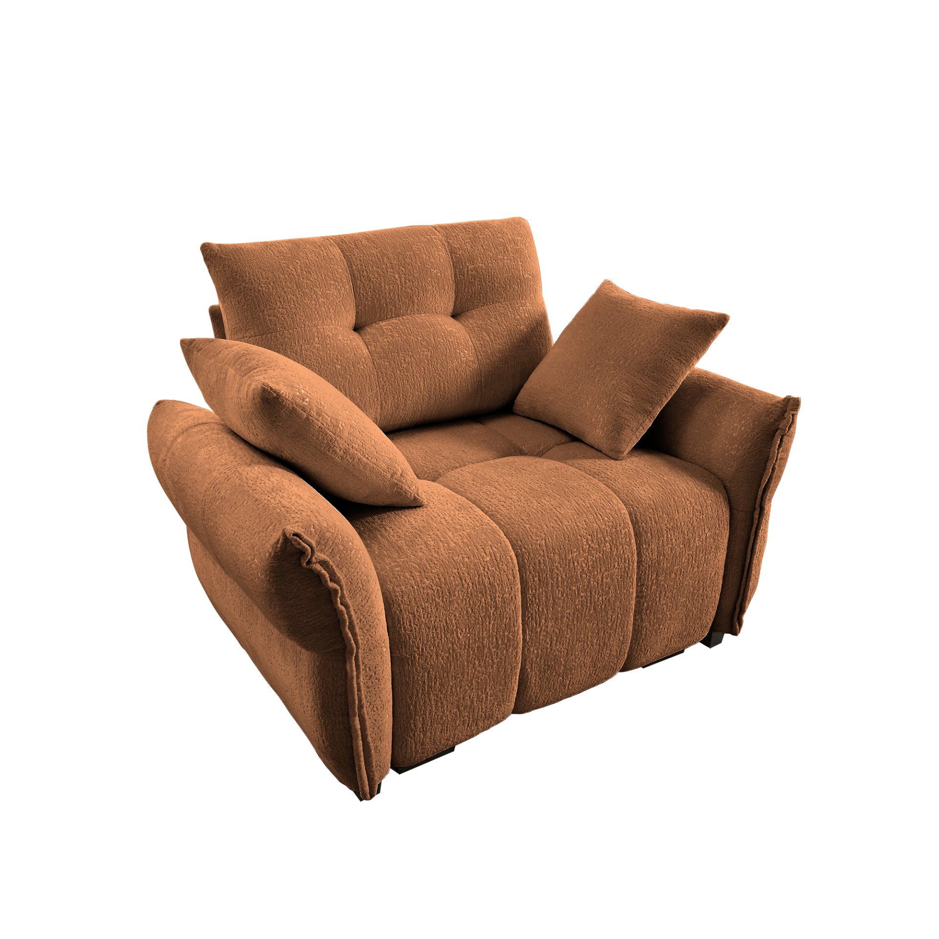 Modern Ergonomic Single Seater Sofa With High Resilience Cushions - Burnt Orange - Image 7