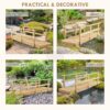 Outsunny - 7' Wooden Garden Bridge With Safety Rails, Backyard Footbridge For Ponds, Creeks, Streams - Natural - Image 6