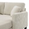 Modern L-Shaped Corduroy Sofa With Reversible Chaise, 4 Seat Upholstered Sectional Indoor Furniture, Convertible Sleeper Couch With Pillows - Beige - Image 10