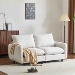 2 Seats Modular Sectional Sofa Corner Chair Sofa Couch - White