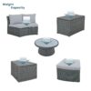 10 Piece Outdoor Sectional Half Round Patio Rattan Sofa Set, Wicker Conversation Furniture Set For Free Combination - Light Gray - Image 9