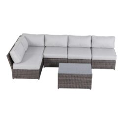 Outdoor Seating Set With Cushions, 4 Person Capacity - Brown
