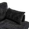 Modern Style Chenille 2 Seater Sofa With LED Light, USB Port And Storage Bag - Black - Image 23