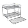 Full Over Full Metal Bunk Bed With Trundle - Silver - Image 8