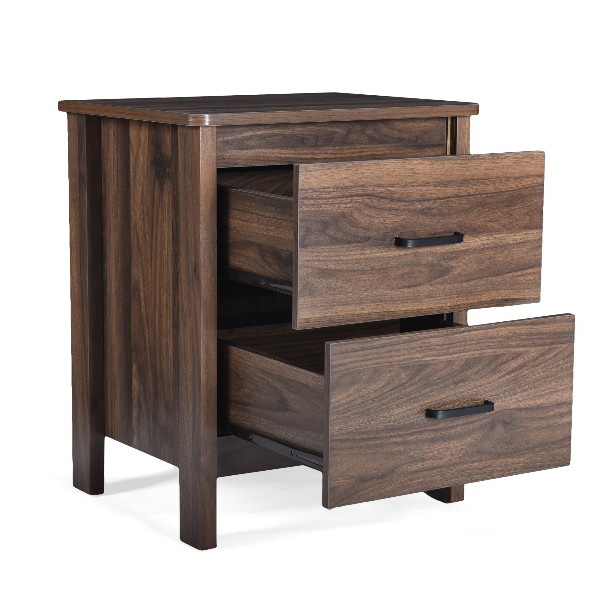 Titeca - Contemporary Wood 2 Drawer Nightstand - Brown - Image 7