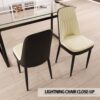 Modern Style Dining Chair (Set of 4) With Cushions Metal Legs - Beige / Black - Image 9