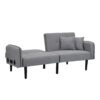 Folding Ottoman Sofa Bed With Stereo - Gray Fabric - Image 6