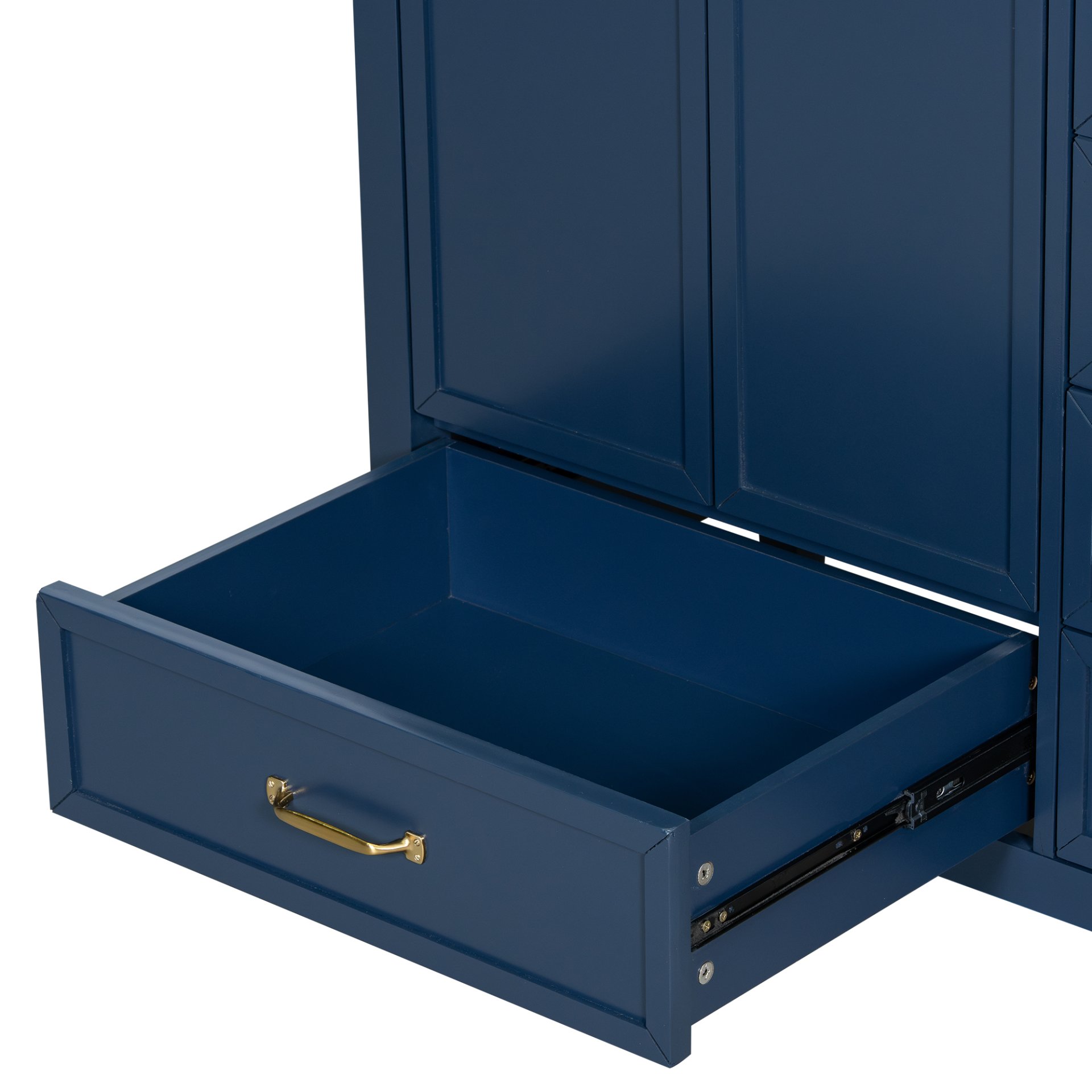 Elegant Vintage 36" Bathroom Vanity With Sink, Soft Closing Door, 4 Drawers Of Different Sizes Frame And Leg - Blue - Image 23