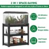 Metal Aquarium Stand 20 - 30 Gallon Adjustable 3 Tier Fish Tank Rack Shelf, Heavy Duty - White - Image 5