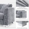 Modern Cloud Sectional Sofa L Shaped Luxury Couch Set With 2 Free Pillows 4 Seat With Oversized Chaise - Gray - Image 21