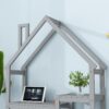 House-Shaped Wooden Writing Desk, Kids Study Table, Bookshelf & Toy Storage - Gray - Image 5