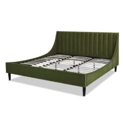 Aspen - King Vertical Tufted Headboard Platform Bed Set - Olive Green