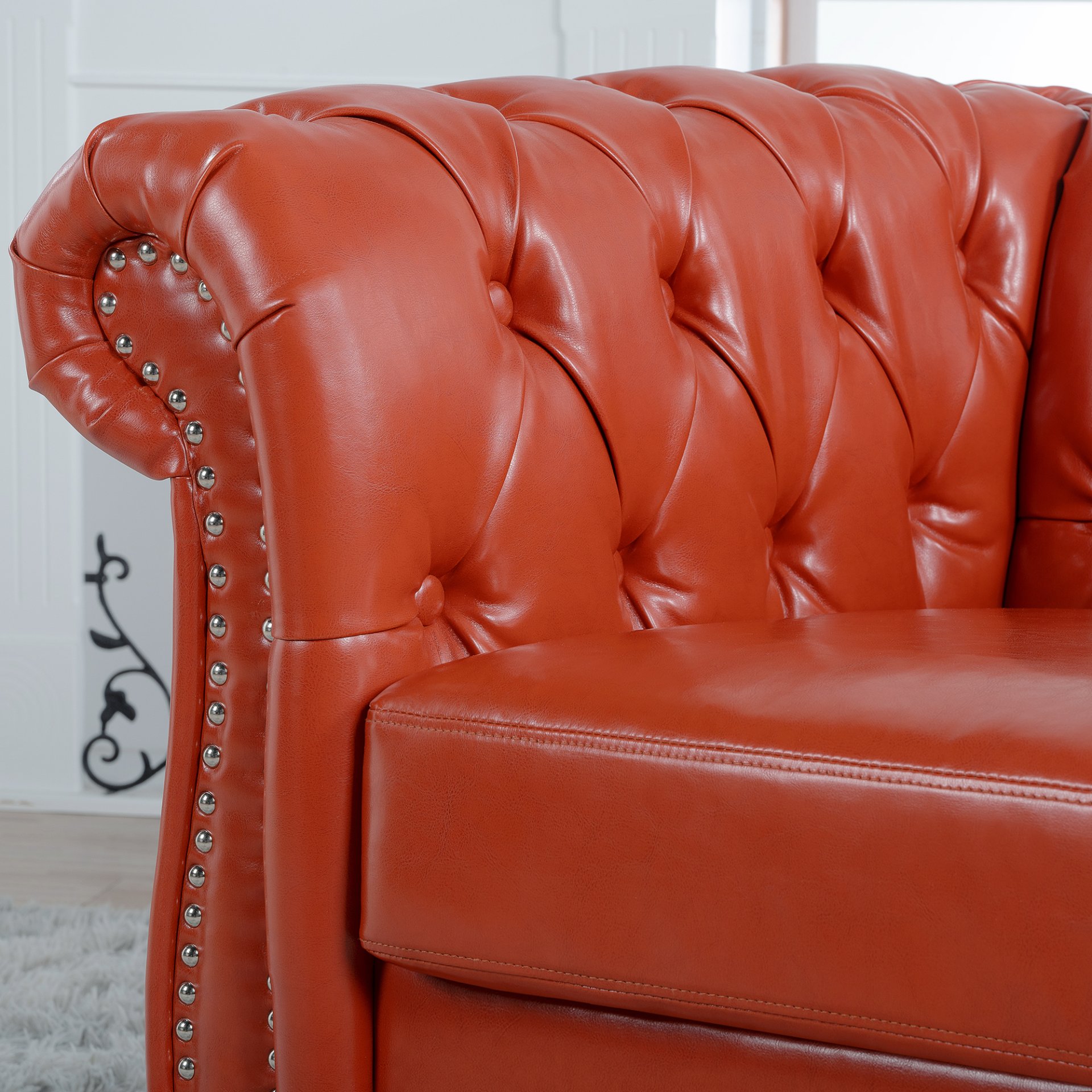 1 Seater Sofa For Living Room - Orange - Image 19