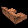 Elegant Textured 3 Seater Sofa Set With Ottoman And Throw Pillows Frame - Burnt Orange - Image 15