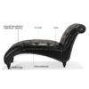 Tufted Armless Chaise Lounge - Black - Image 6