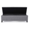 Contemporary Storage Ottoman Bench With Polyester Upholstery - Gray - Image 9