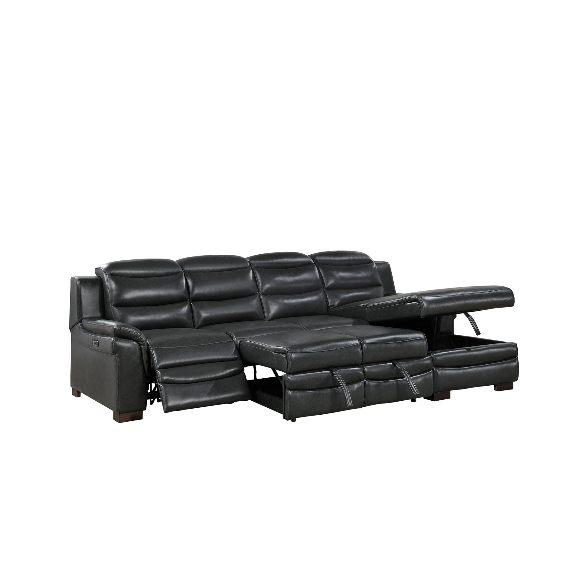 Coco - Blanche Sofa Bed With USB - Dark Gray - Image 6