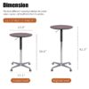 Movable Adjustable Bar Table Pub Table 360 Swivel Counter Bar Height Aluminum Star Base Movable For Stand Desk Bistro Table Dining Room Home Kitchen Table - Brown - Image 6