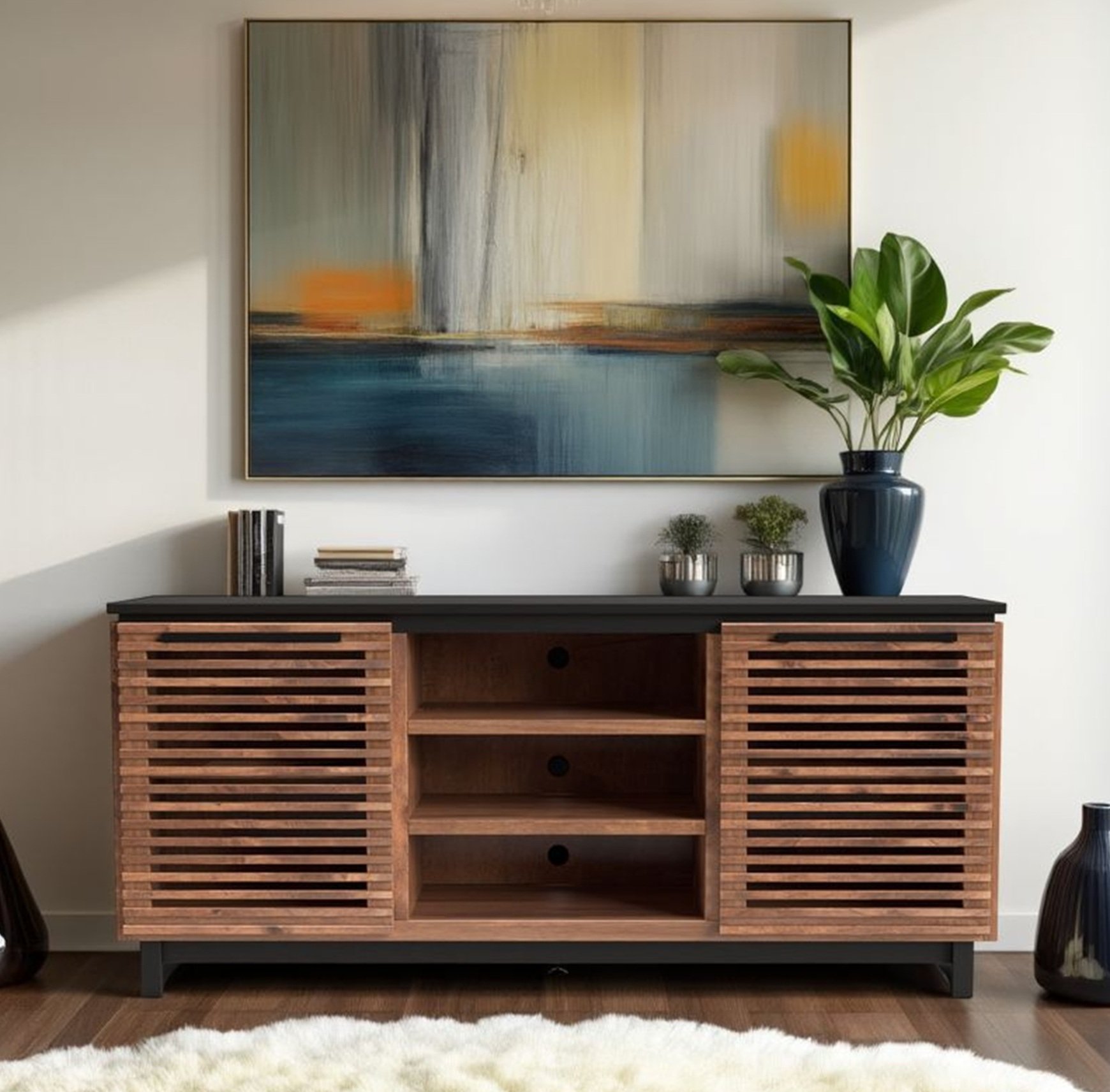 Graceland - TV Stand Console For TVs Up To 70" - Black, Bourbon - Image 6