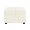 Twin Size Folding Ottoman Sleeper Bed With Mattress Convertible Guest Bed Chenille Upholstery - White - Image 9
