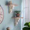 Distressed And Wooden Wall Shelf With Corbel Design - Brown / Antique White - Image 13