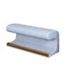 Modern Leather Upholstered Entryway Bench With LED Sensor Light Ottoman For Living Room, Or End Of Bed - Blue - Image 4