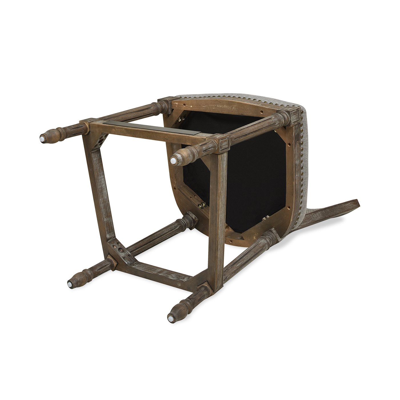 Triomphe - Rattan Wicker High Back Armless Counter Bar Stool - Heathered Gray - Image 7