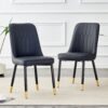 Modern (Set of 6) Dining Chair Set & High Back Material And Sturdy Legs - Black - Image 4