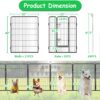 Dog Playpen Foldable 24 Panels Dog Pe Height Pet Enclosure Dog Fence Outdoor With Lockable Door For Large / Medium / Small Dogs, Puppy Playpen, RV, Camping Pet Fence - Black - Image 3