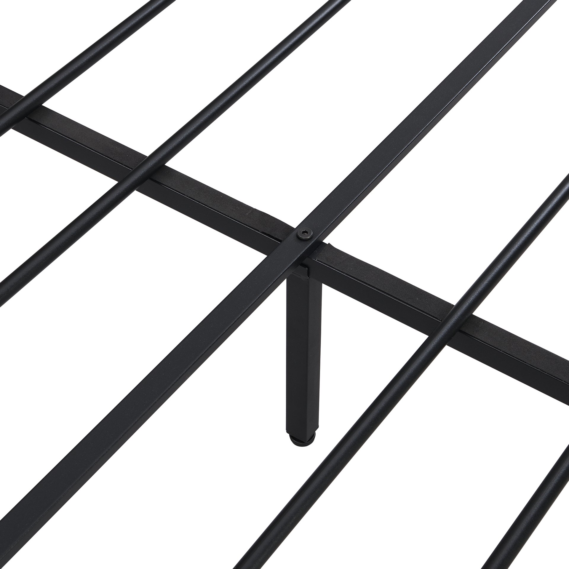 Full Size Metal Platform Bed Frame With Wooden Headboard And Footboard With USB Liner, No Box Spring Needed, Large Under Bed Storage - Brown - Image 14