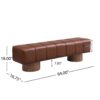 Upholstered Dining Bench For Dining Room, End Of Bed Entryway Bench Ottoman For Bedroom Living Room - Brown - Image 3
