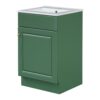 20" Bathroom Vanity With Sink, Freestanding Cabinet With Door Shelf And Adjustable Shelf, And Ceramic Construction - Green - Image 17