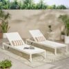Outdoor Chaise Lounge Chair (Set of 2), Adjustable Outside Chair, All Weather Use UV Resistant 400Lbs Weight Capacity - White - Image 14
