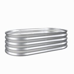 Heavy Duty Galvanized Raised Garden Bed Kit For Vegetables Flowers & Herbs - Silver