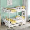 Full Over Full Metal Bunk Bed With Trundle - White - Image 13