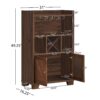 Farmhouse Style Monita Wine Cabinet With Storage Space - Walnut - Image 3